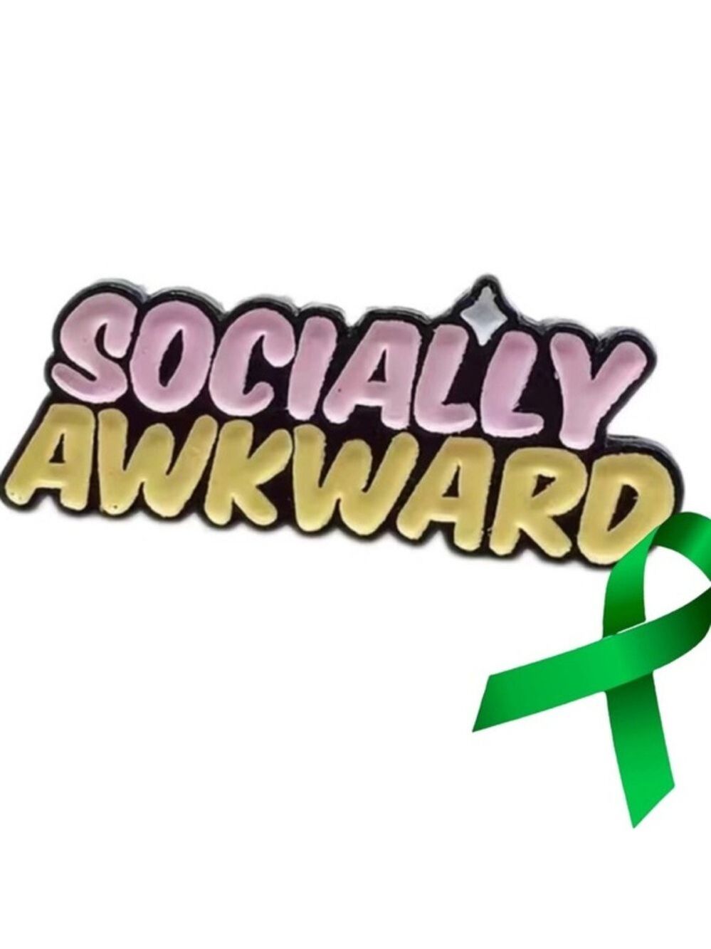 Socially Awkward mental healthy awareness anxiety pin broach